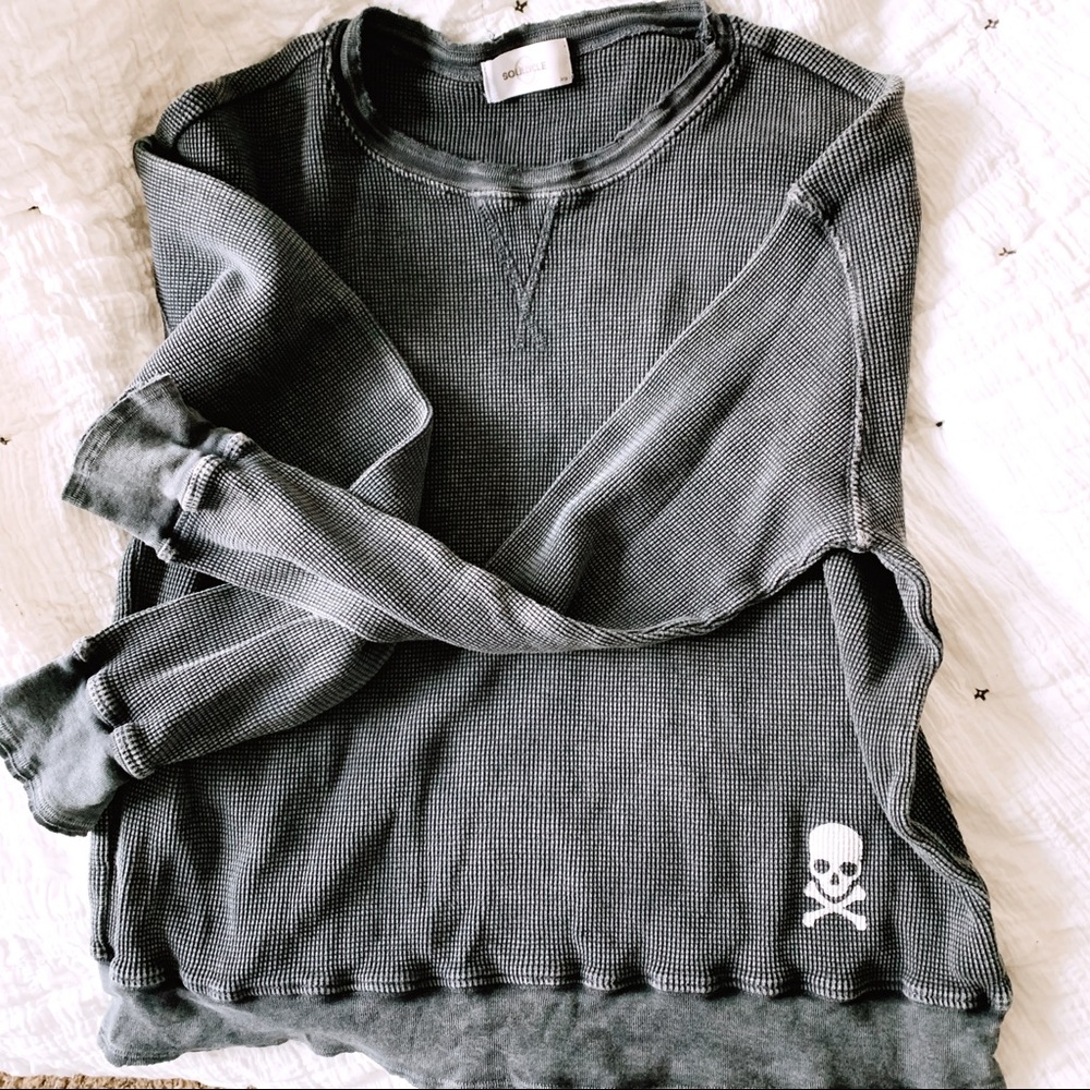 Soul cycle waffle knit top
